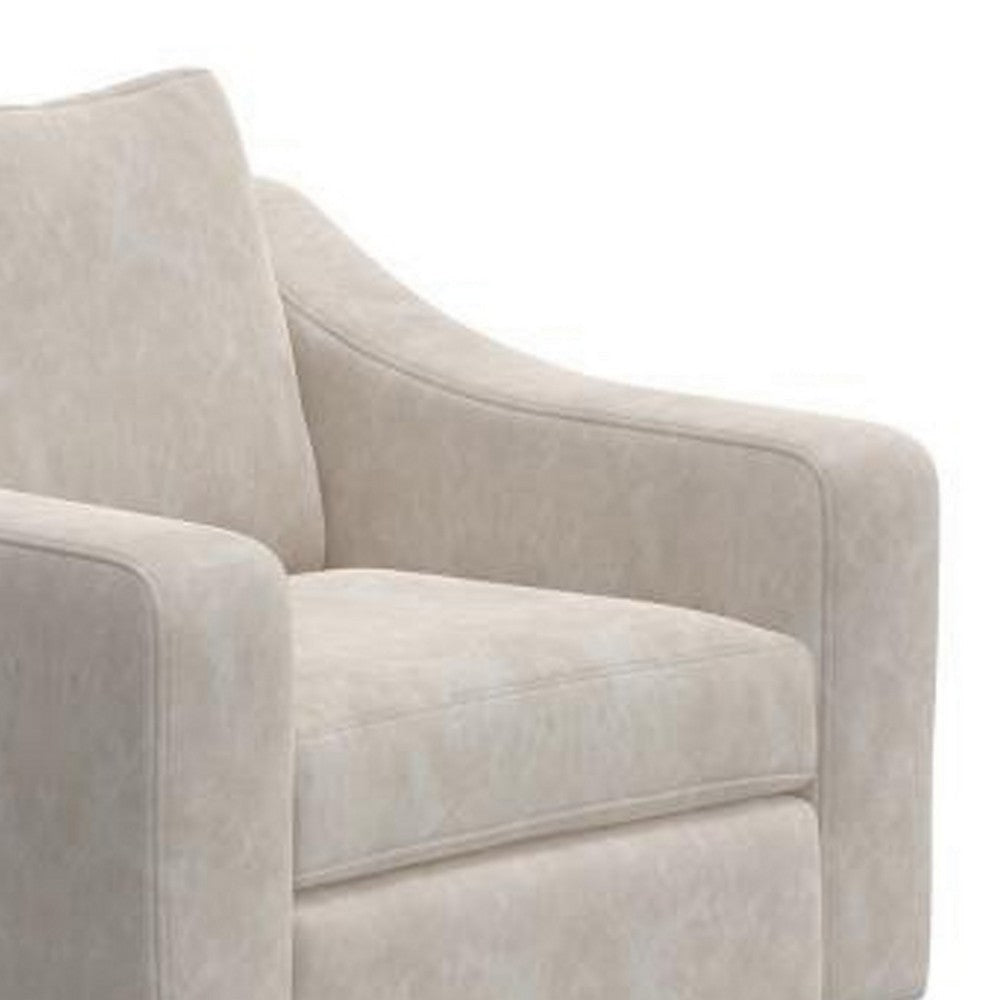 Umey Accent Sofa Armchair 1 Throw Pillow Ivory White Faux Leather
