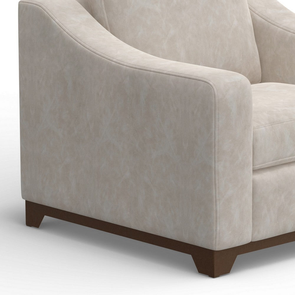 Umey Accent Sofa Armchair 1 Throw Pillow Ivory White Faux Leather