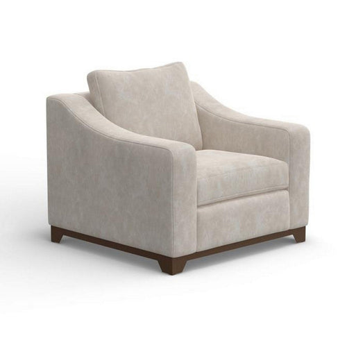 Umey Accent Sofa Armchair, 1 Throw Pillow, Ivory White Faux Leather