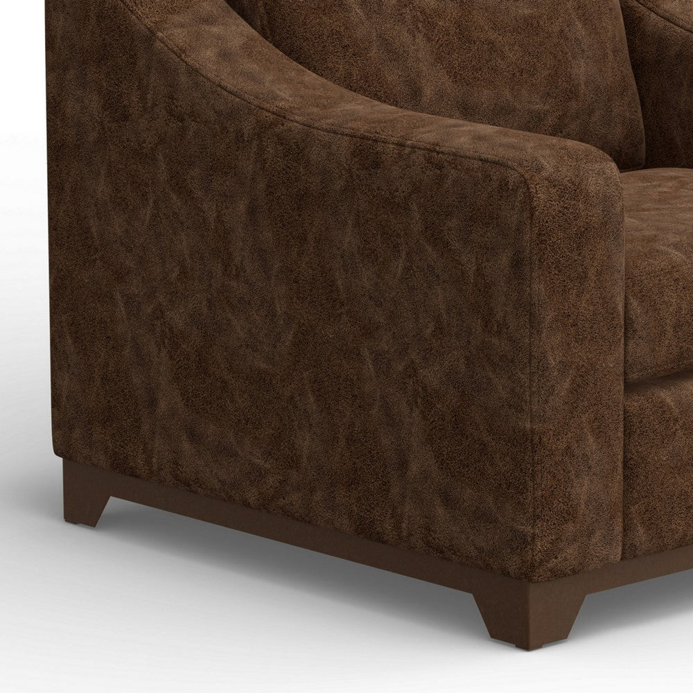 Umey Accent Sofa Armchair 1 Throw Pillow Dark Brown Faux Leather