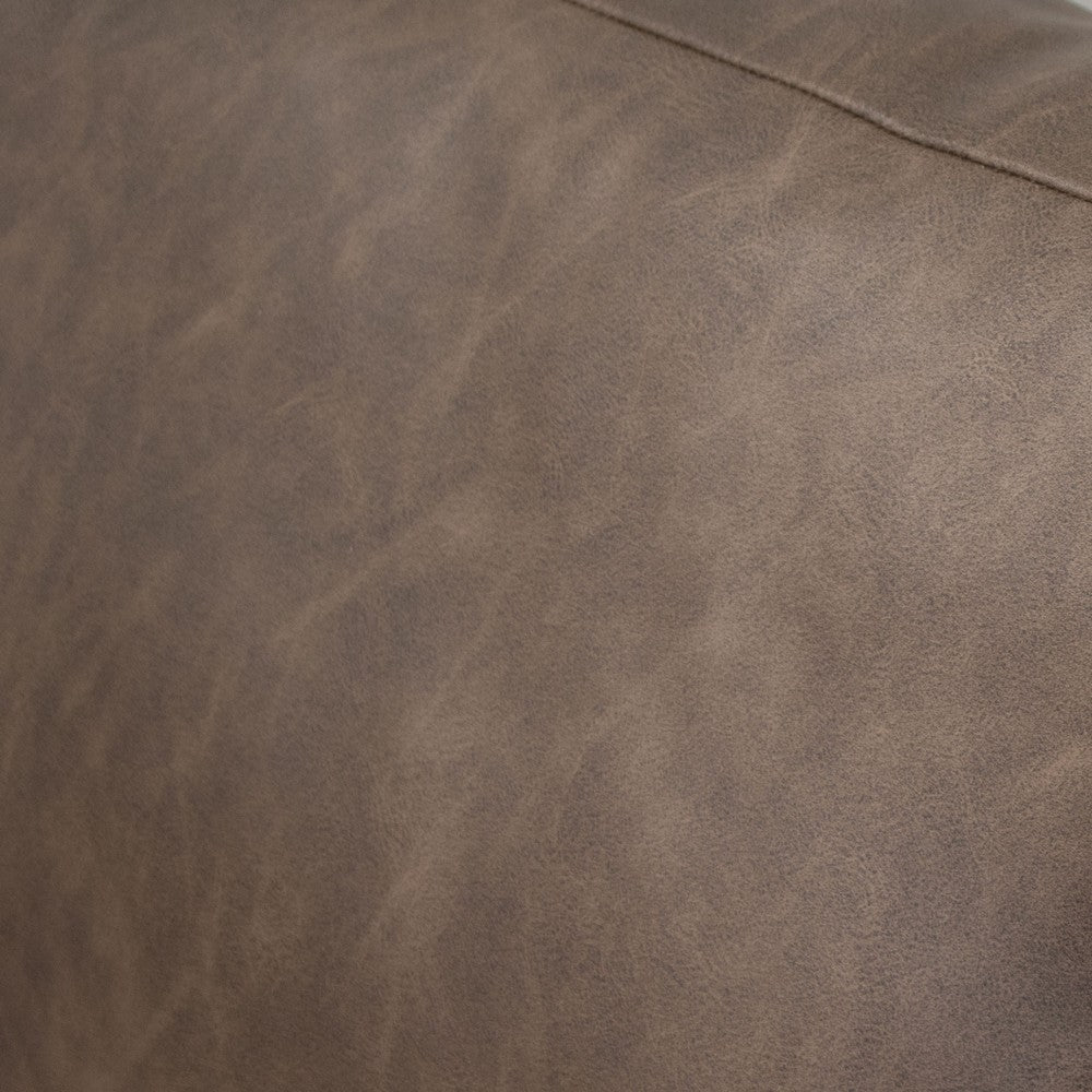Umey Accent Sofa Armchair 1 Throw Pillow Dark Brown Faux Leather