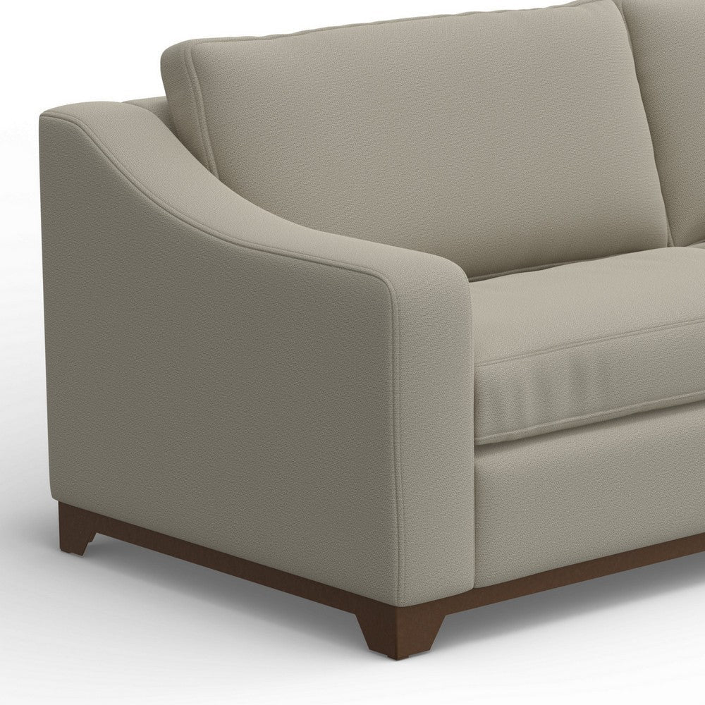 Umey Loveseat 2 Throw Pillows Modern Beige Polyester Solid Wood