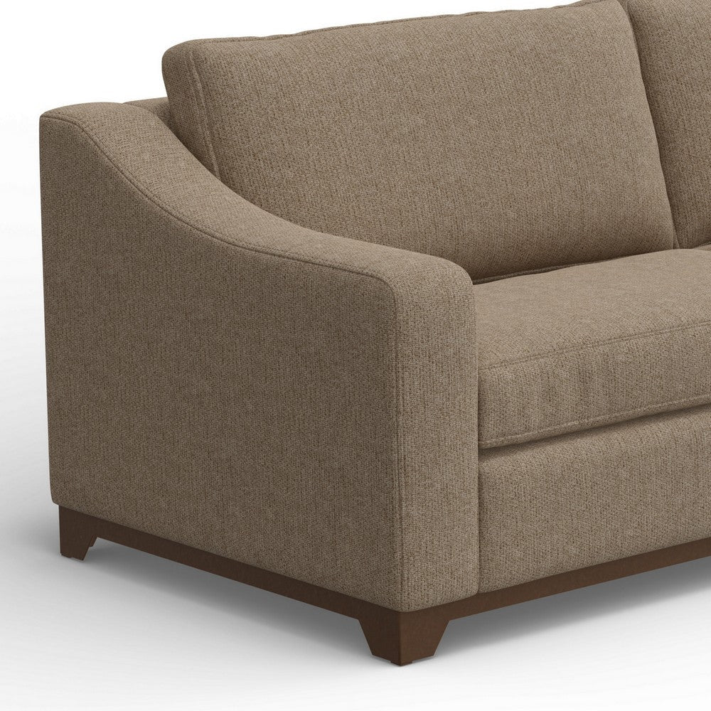 Umey Loveseat 2 Pillows Modern Light Brown Polyester Solid Wood