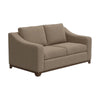 Umey Loveseat, 2 Pillows, Modern Light Brown Polyester, Solid Wood