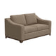 Umey Loveseat, 2 Pillows, Modern Light Brown Polyester, Solid Wood