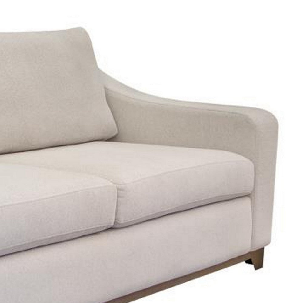 Umey Loveseat 2 Pillows Modern Clean White Polyester Solid Wood