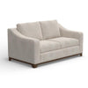Umey Loveseat, 2 Pillows, Modern Ivory White Faux Leather, Solid Wood