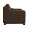 Umey Loveseat 2 Pillows Modern Dark Brown Faux Leather Solid Wood