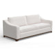 Umey Sofa, 2 Throw Pillows, Modern Clean White Polyester, Solid Wood