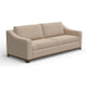 Umey Sofa, 2 Throw Pillows, Modern Cream Brown Polyester, Solid Wood