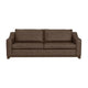 Umey Sofa 2 Throw Pillows Modern Dark Brown Faux Leather Solid Wood