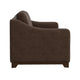 Umey Sofa 2 Throw Pillows Modern Dark Brown Faux Leather Solid Wood