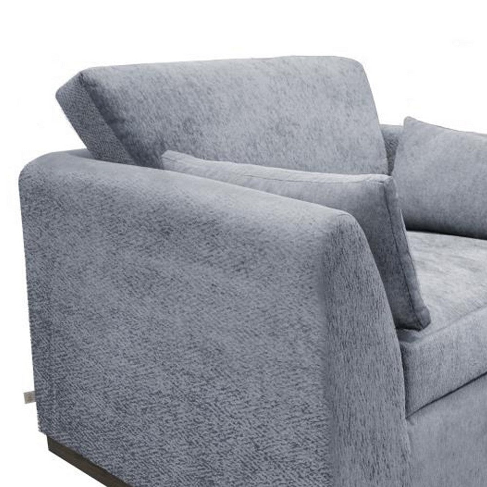 Sian Armchair 1 Accent Throw Loose Pillow Back Soft Gray Polyester