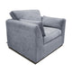 Sian Armchair, 1 Accent Throw, Loose Pillow Back, Soft Gray Polyester