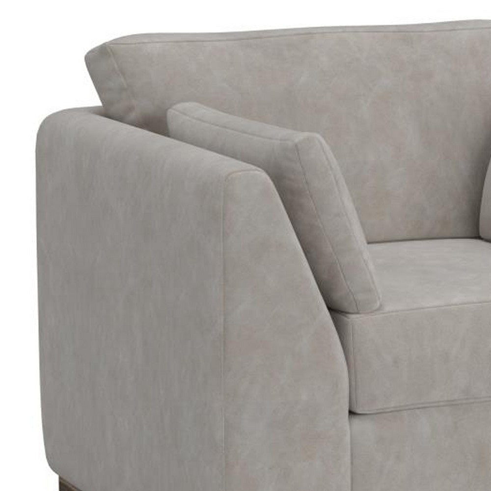 Sian Armchair 1 Accent Throw Loose Pillow Back Ivory Faux Leather