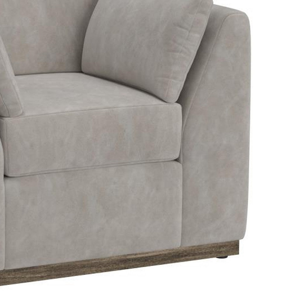 Sian Armchair 1 Accent Throw Loose Pillow Back Ivory Faux Leather