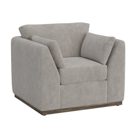 Sian Armchair, 1 Accent Throw, Loose Pillow Back, Ivory Faux Leather