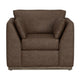 Sian Armchair 1 Accent Throw Pillow Back Dark Brown Faux Leather