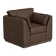 Sian Armchair, 1 Accent Throw, Pillow Back, Dark Brown Faux Leather