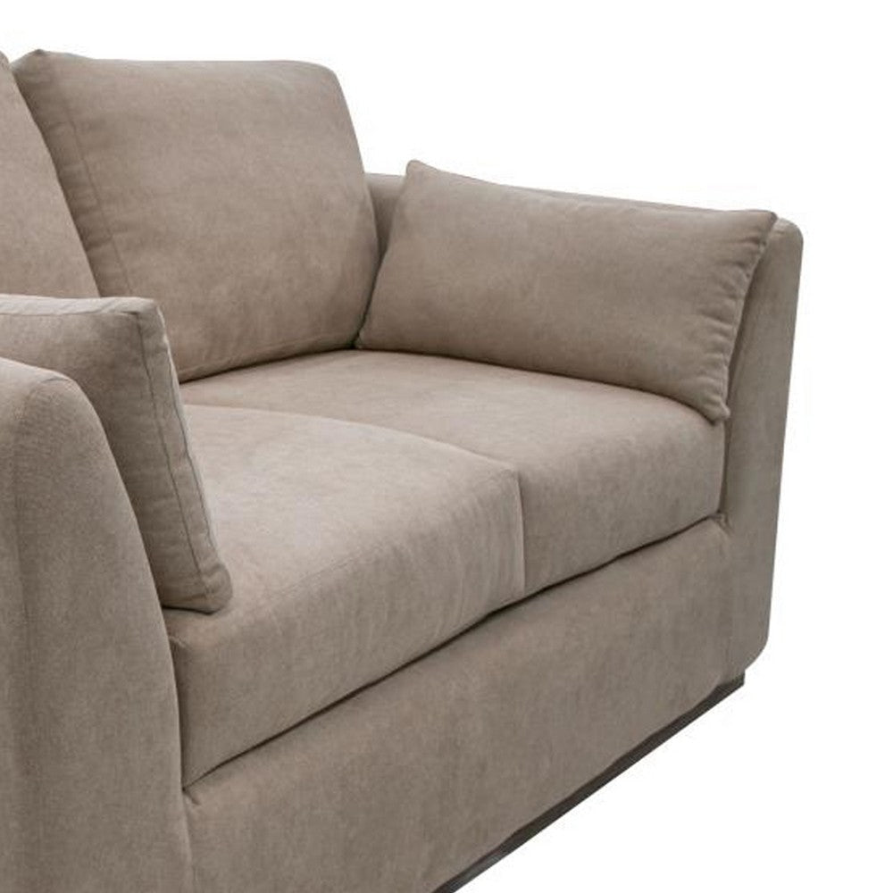 Sian Loveseat 1 Accent Throw Pillow Back Light Brown Polyester