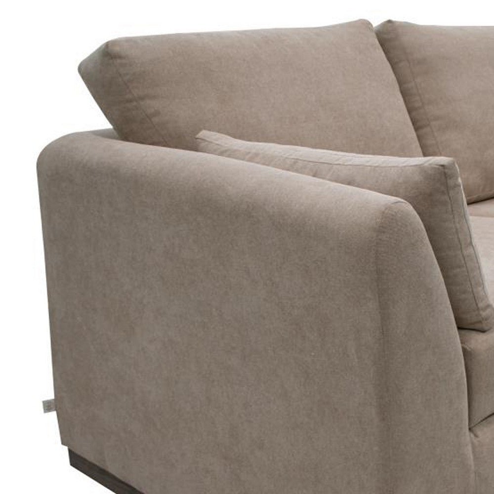 Sian Loveseat 1 Accent Throw Pillow Back Light Brown Polyester