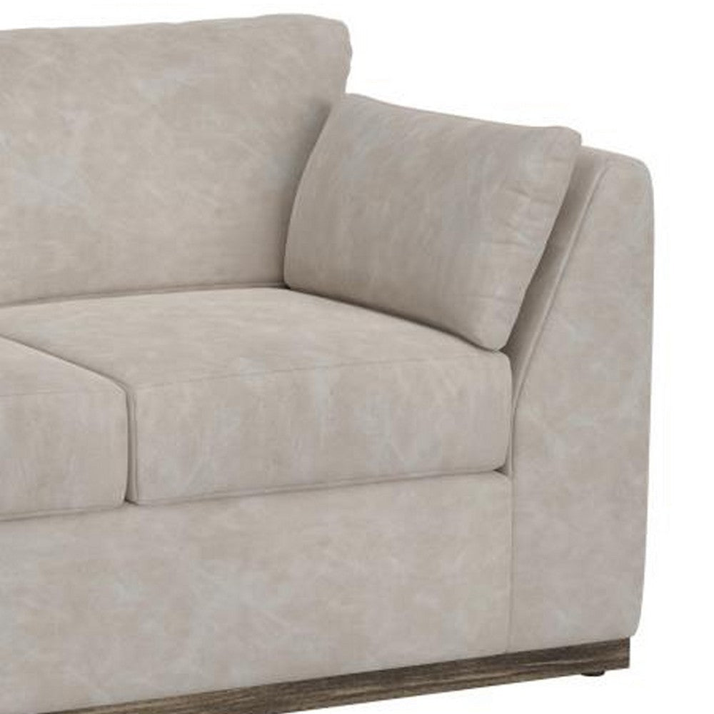 Sian Loveseat 1 Accent Throw Loose Pillow Back Ivory Faux Leather