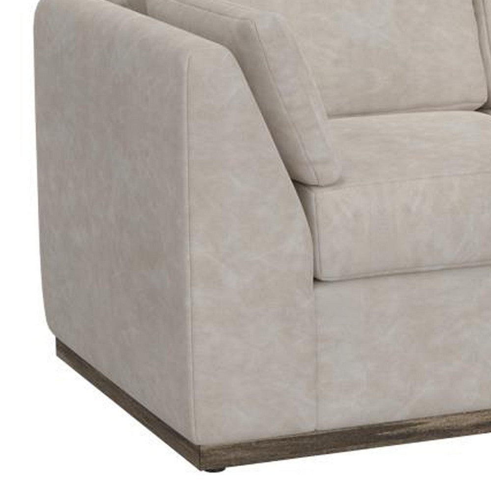 Sian Loveseat 1 Accent Throw Loose Pillow Back Ivory Faux Leather