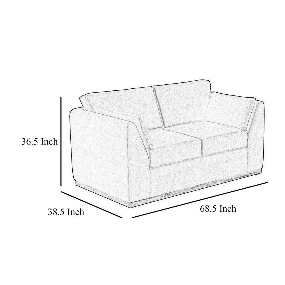 Sian Loveseat 1 Accent Throw Loose Pillow Back Ivory Faux Leather