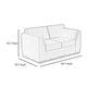 Sian Loveseat 1 Accent Throw Loose Pillow Back Ivory Faux Leather