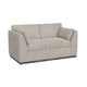 Sian Loveseat, 1 Accent Throw, Loose Pillow Back, Ivory Faux Leather