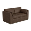 Sian Loveseat, 1 Accent Throw, Pillow Back, Dark Brown Faux Leather