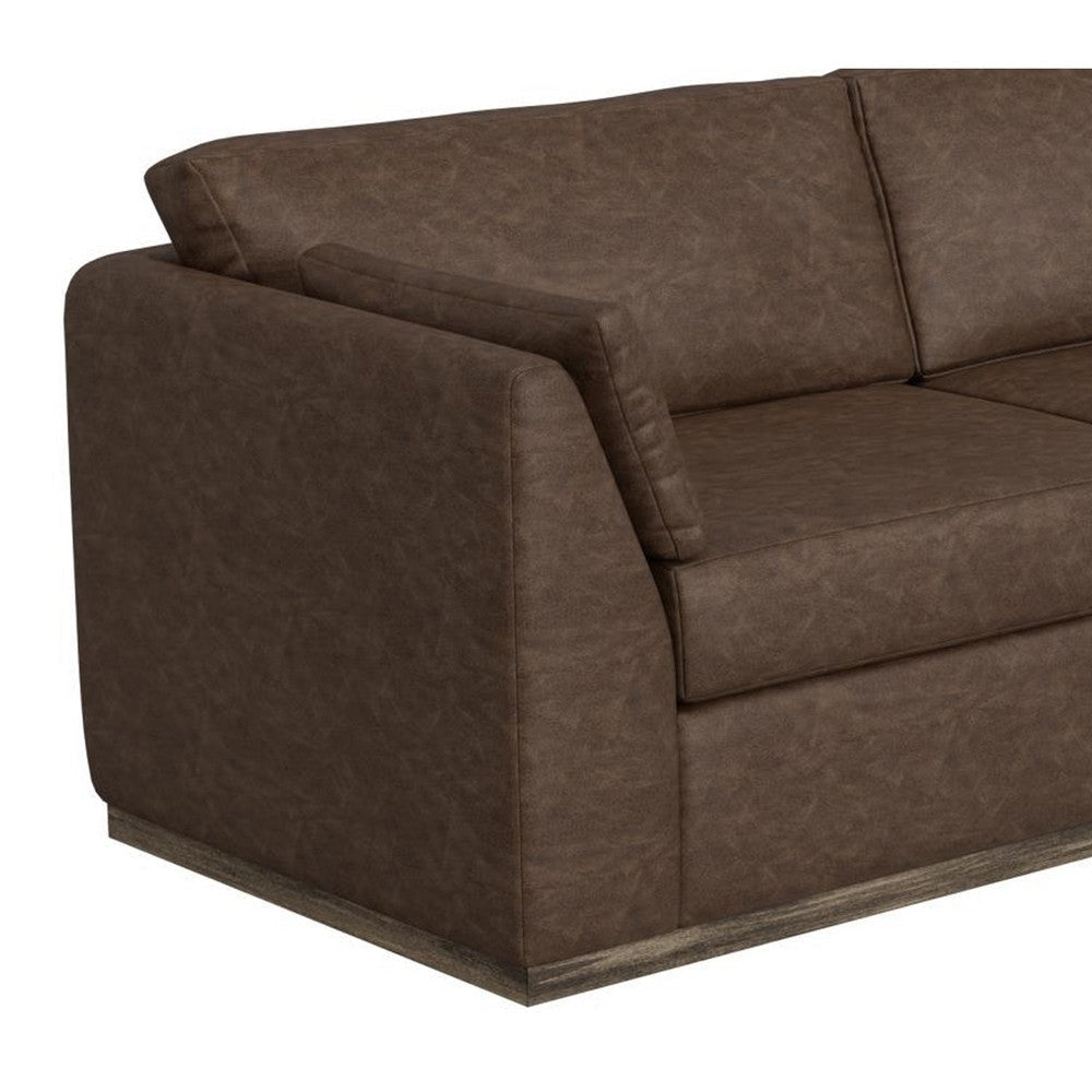 Sian Loveseat 1 Accent Throw Pillow Back Dark Brown Faux Leather