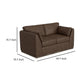 Sian Loveseat 1 Accent Throw Pillow Back Dark Brown Faux Leather