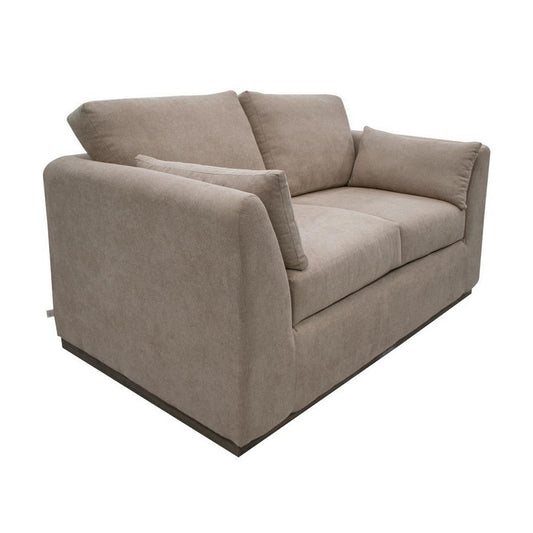 Sian Sofa, 2 Accent Throws, Loose Pillow Back, Light Brown Polyester