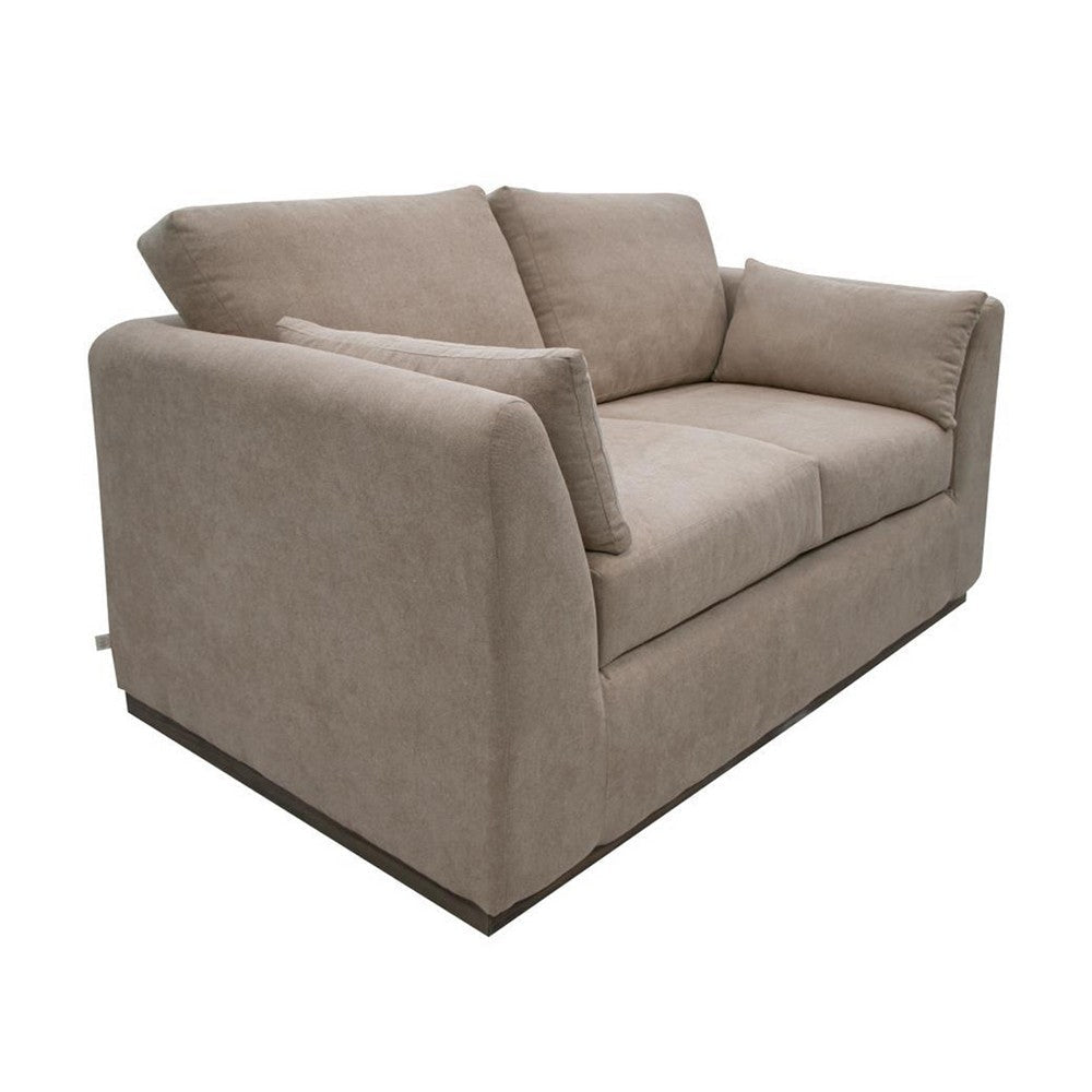 Sian Sofa, 2 Accent Throws, Loose Pillow Back, Light Brown Polyester