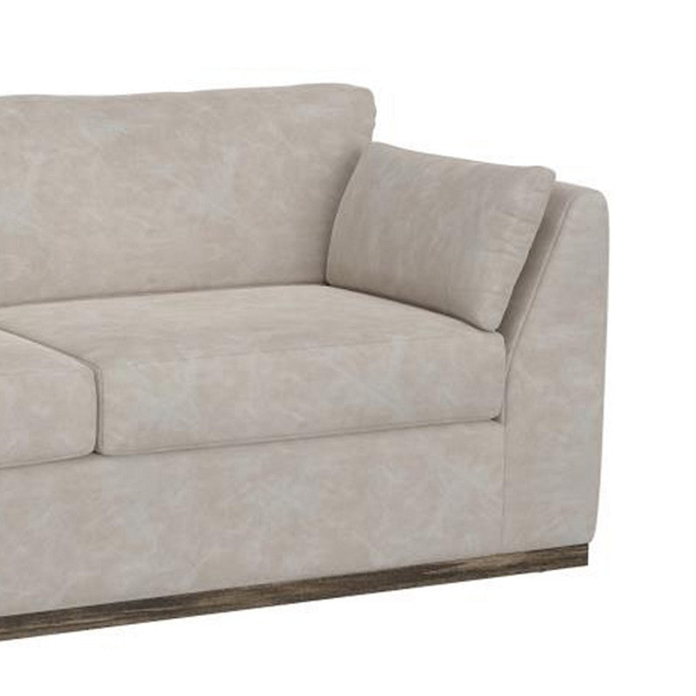 Sian Sofa 2 Accent Throws Loose Pillow Back Ivory Faux Leather
