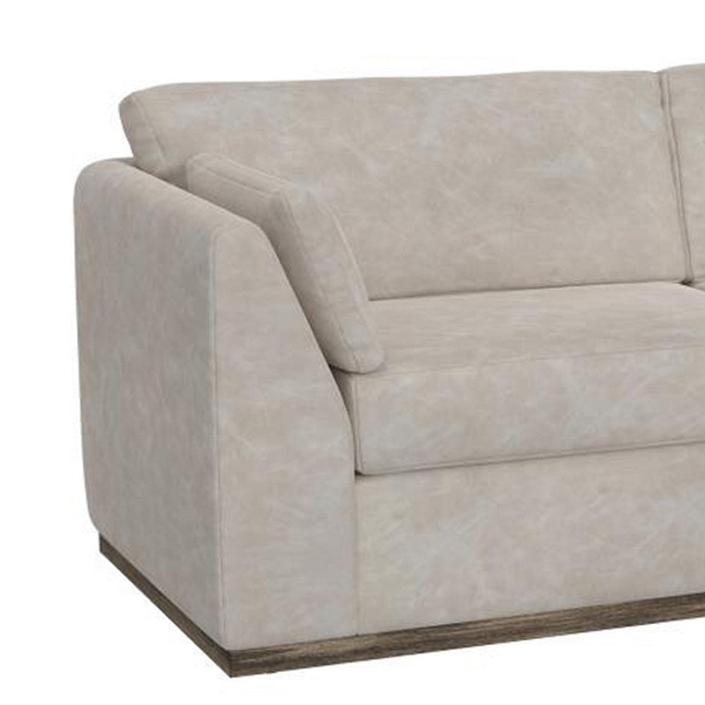 Sian Sofa 2 Accent Throws Loose Pillow Back Ivory Faux Leather