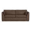 Sian Sofa 2 Accent Throws Loose Pillow Back Dark Brown Faux Leather