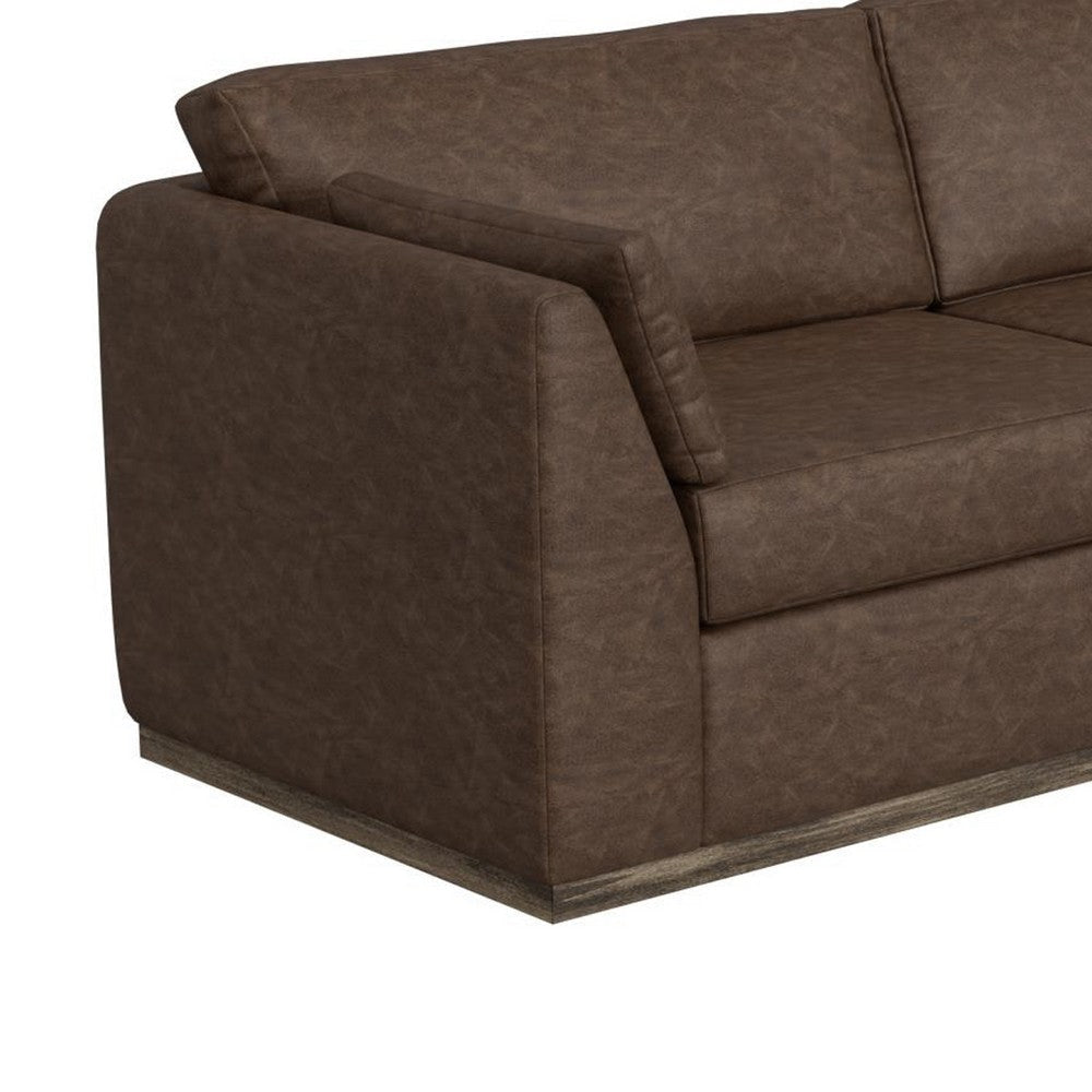 Sian Sofa 2 Accent Throws Loose Pillow Back Dark Brown Faux Leather