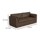 Sian Sofa 2 Accent Throws Loose Pillow Back Dark Brown Faux Leather