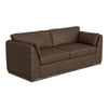 Sian Sofa, 2 Accent Throws, Loose Pillow Back, Dark Brown Faux Leather
