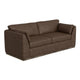 Sian Sofa, 2 Accent Throws, Loose Pillow Back, Dark Brown Faux Leather
