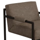 Edmund Accent Armchair Taupe Gray Faux Leather Modern Black Metal BM331312
