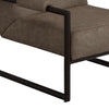 Edmund Accent Armchair Taupe Gray Faux Leather Modern Black Metal BM331312