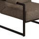 Edmund Accent Armchair Taupe Gray Faux Leather Modern Black Metal BM331312