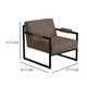 Edmund Accent Armchair Taupe Gray Faux Leather Modern Black Metal BM331312