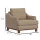 Bery Accent Sofa Armchair Solid Pine Wood Camel Brown Polyester BM331313