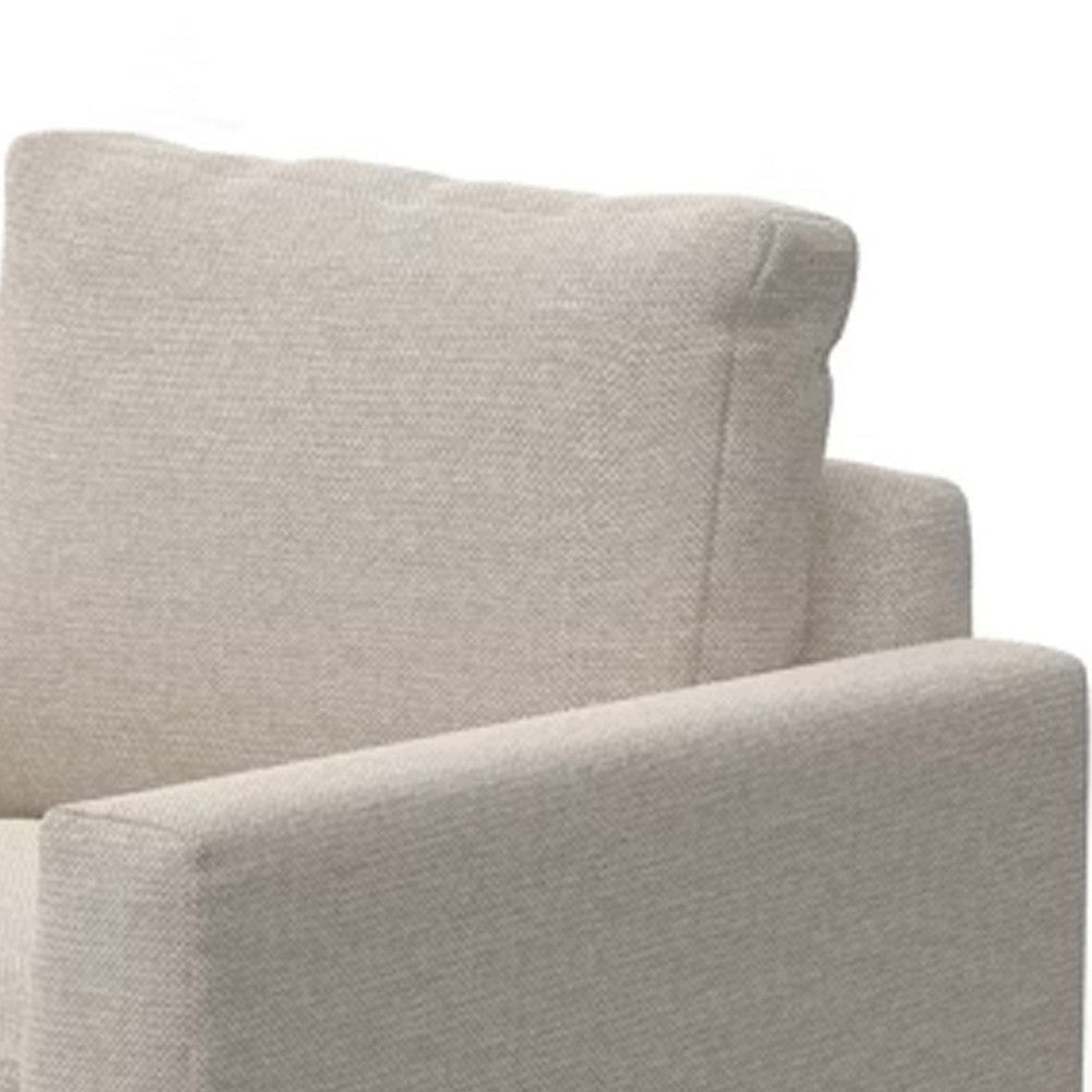 Bery Accent Sofa Armchair Solid Pine Wood Oyster Beige Polyester BM331314