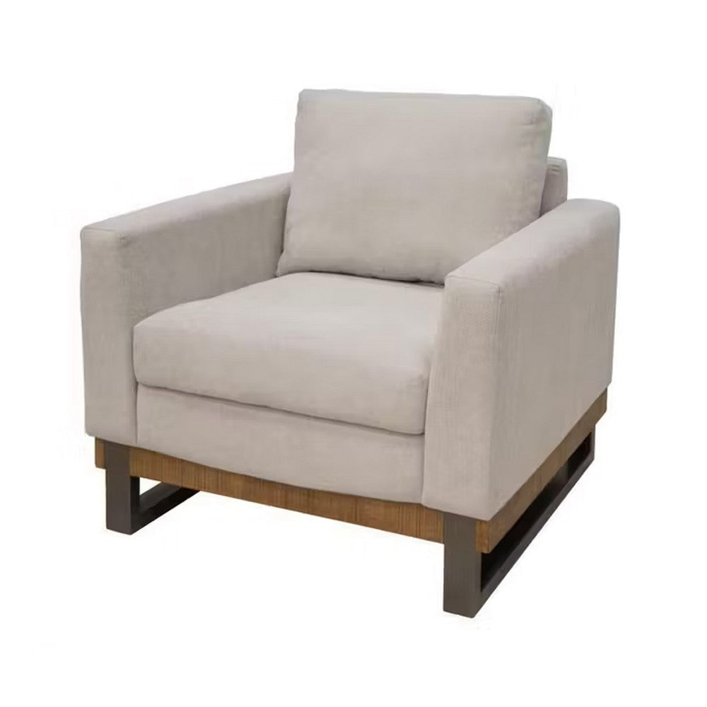 Bery Accent Sofa Armchair Solid Pine Wood Light Brown Polyester BM331315