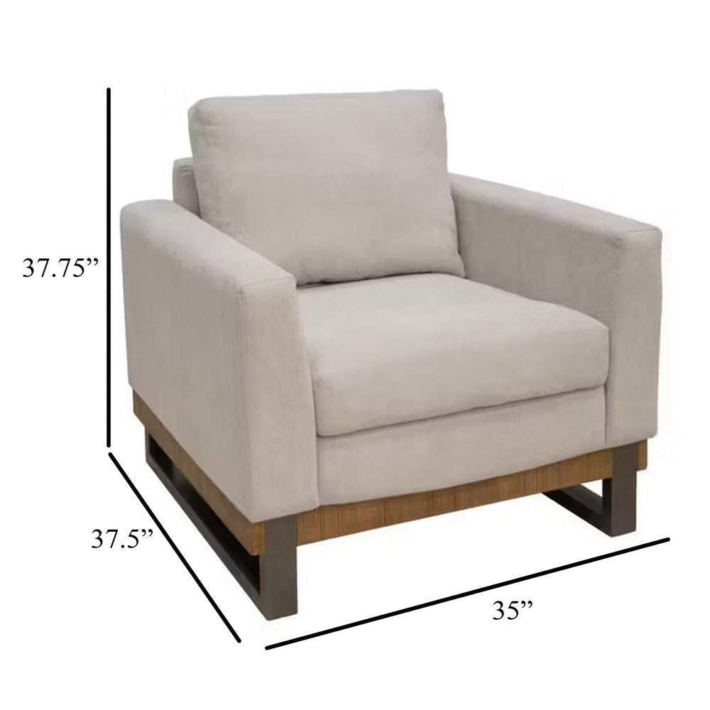 Bery Accent Sofa Armchair Solid Pine Wood Light Brown Polyester BM331315